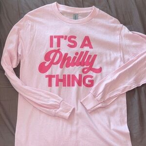 Gildan Pink Long Sleeve Philly Tee